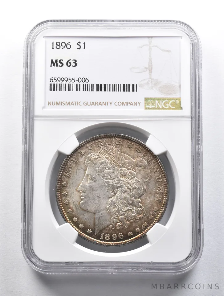 MS63 1896 Morgan Silver Dollar NGC *2201