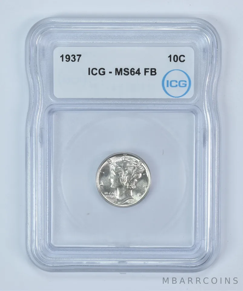 1937 Mercury Dime MS64 FB ICG