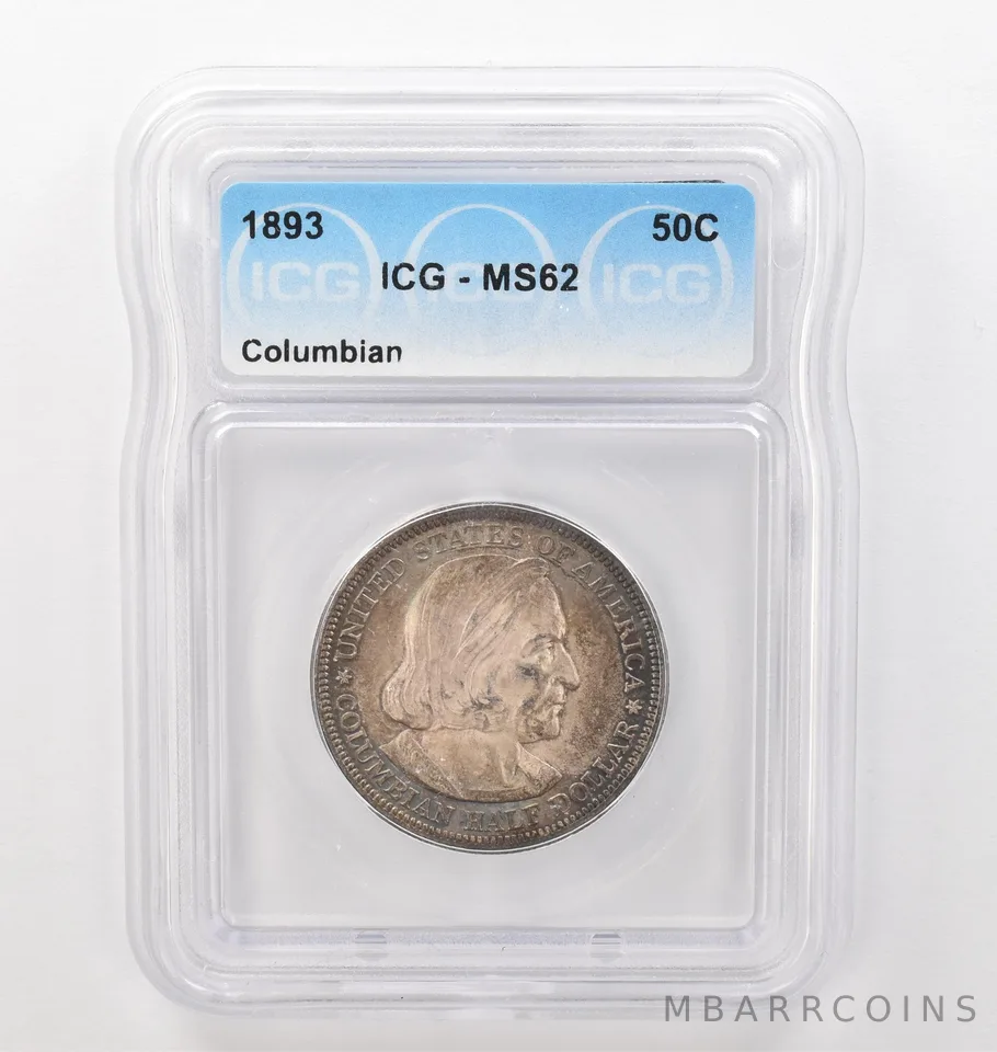 1893 Columbian Commemorative Half Dollar MS62 ICG Beautiful Tone *2466