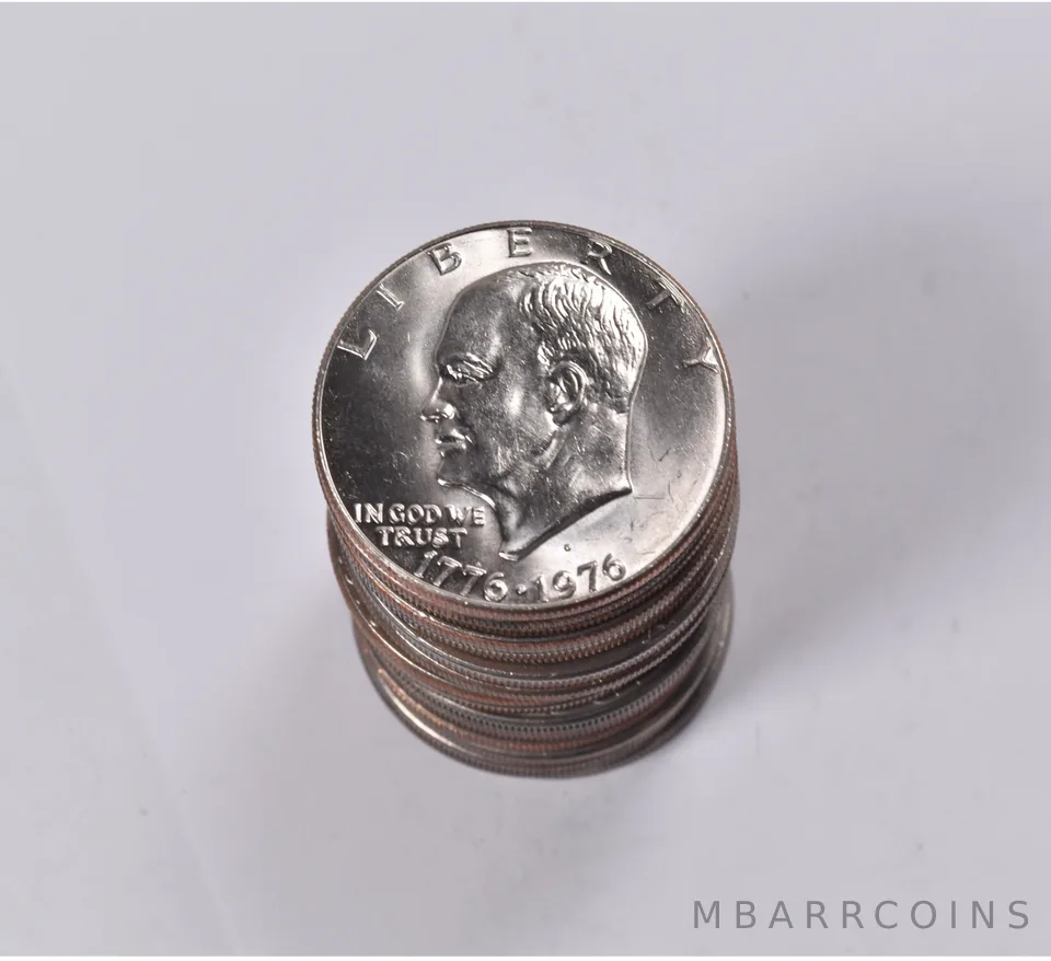 (20) 1776-1976-D BU T1 Clad Bicentennial Eisenhower Ike Dollar Roll Lot