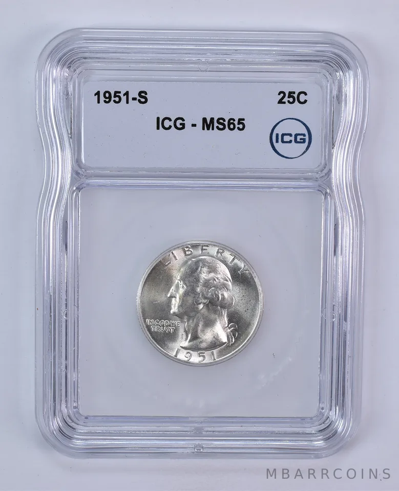 1951-S Washington Quarter MS65 ICG