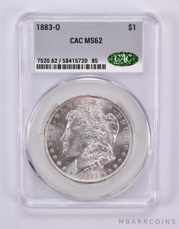1883-O Morgan Silver Dollar MS62 CAC CACg