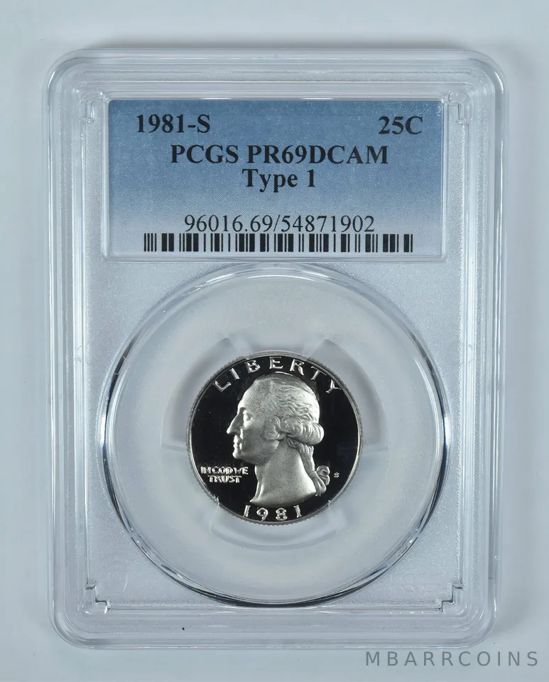 1981-S Washington Quarter Type 1 PR69 DCAM PCGS Blue Label