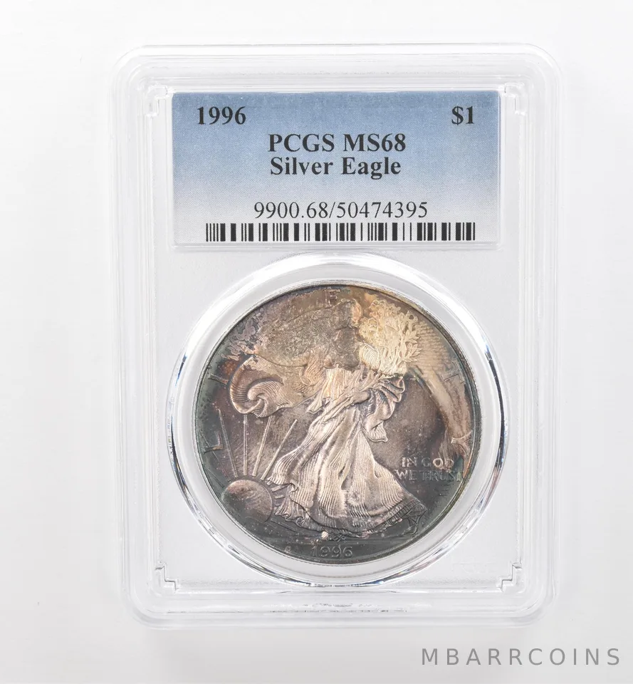 1996 American Silver Eagle MS68 PCGS Beautiful Tone *1749