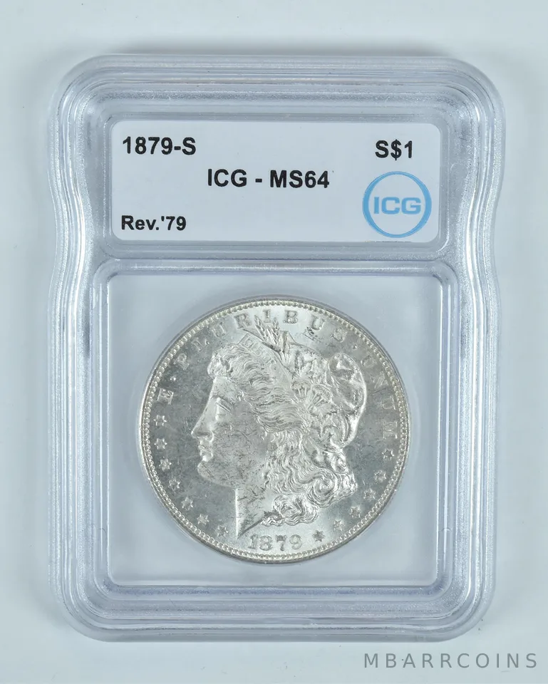 1879-S Morgan Silver Dollar Reverse Of 79 MS64 ICG
