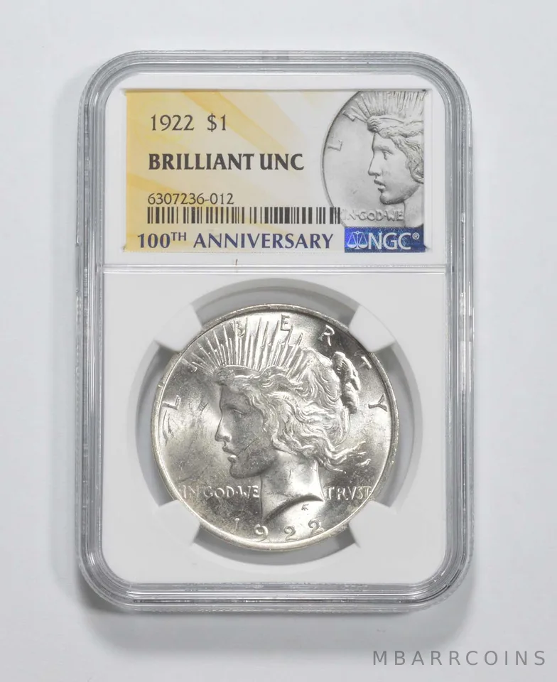 1922 Peace Silver Dollar 100th Anniv 2021 Special Label MS BU Unc NGC