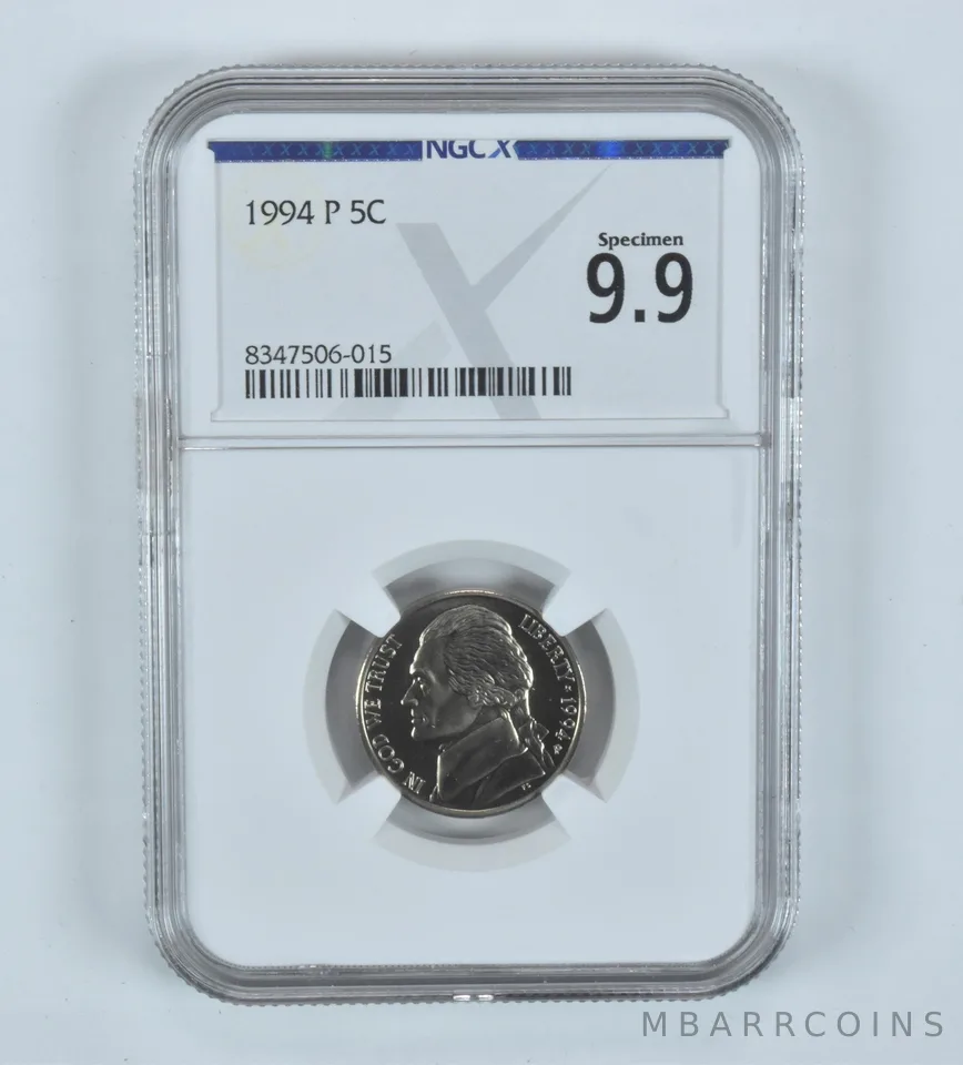 1994-P Jefferson Nickel Specimen 9.9 NGC X NGCX