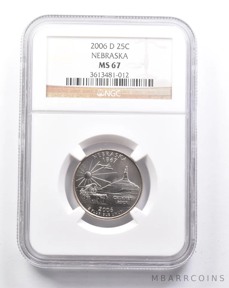 MS67 2006-D Washington State Quarter Nebraska NGC a6371