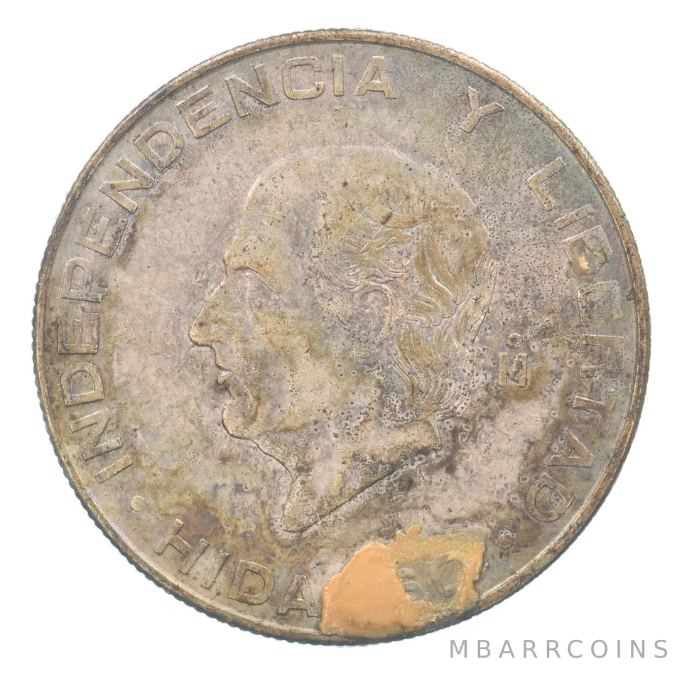 1955 Mo Mexico 5 Pesos Silver Beautiful Tone *2457