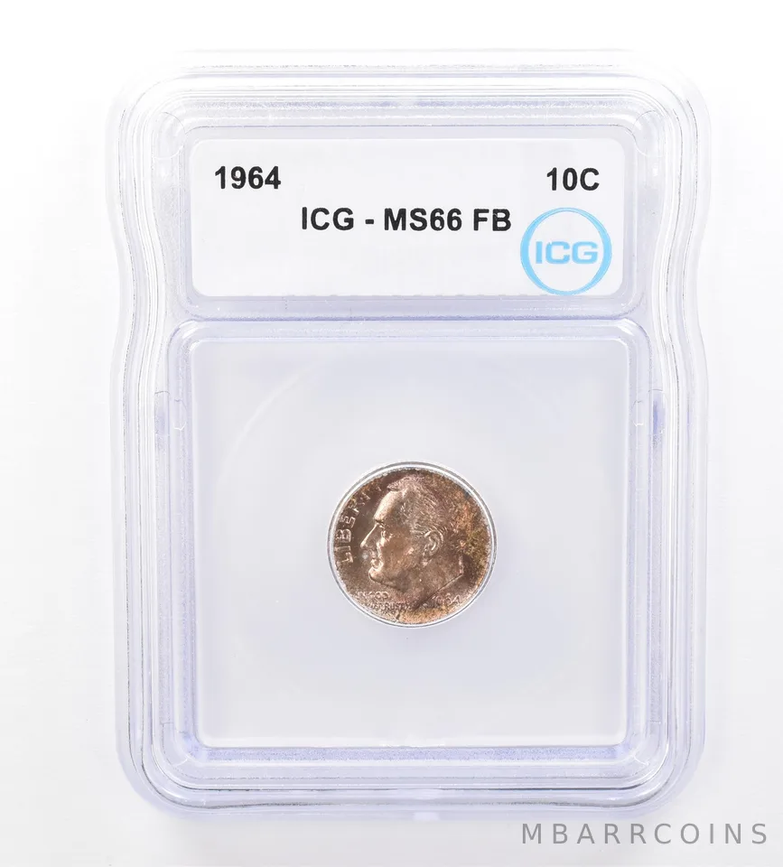 1964 Roosevelt Dime MS66 FB ICG Beautiful Tone *1600