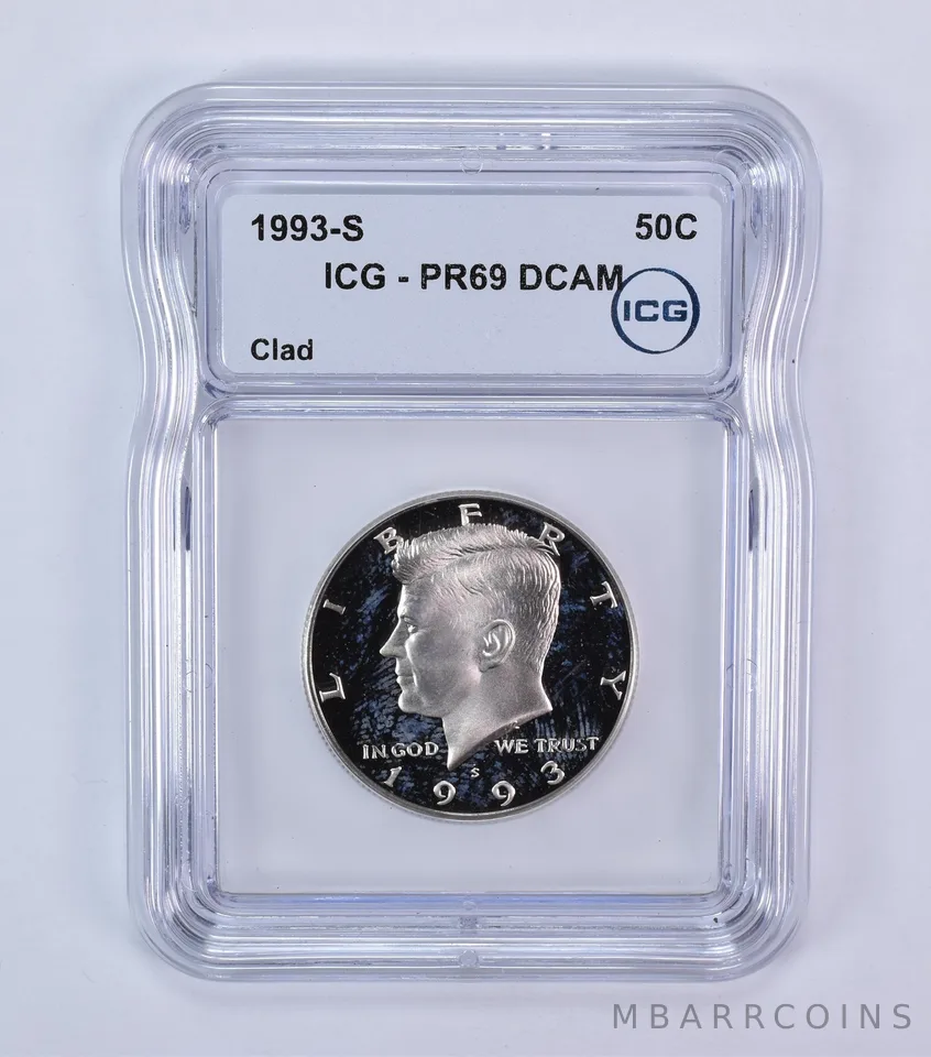 1993-S Kennedy Half Dollar CLAD PR69 DCAM ICG