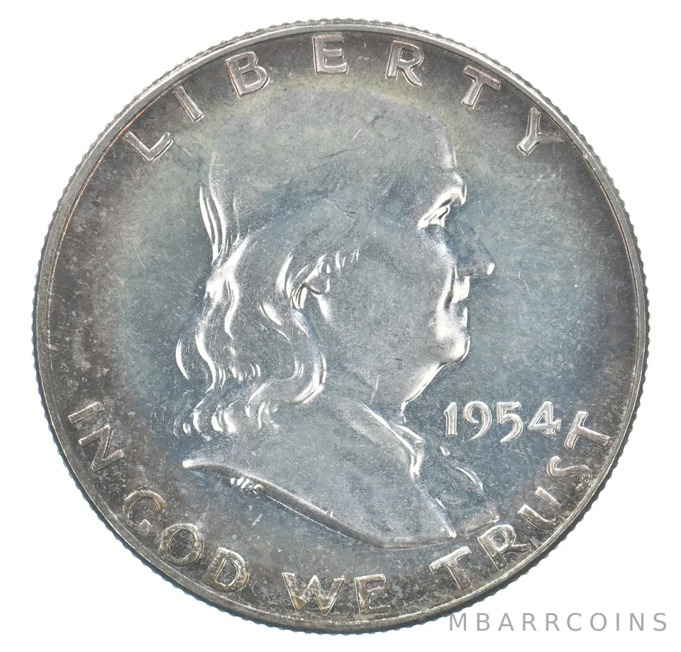 1954 Franklin Half Dollar Peripheral Tone *1616