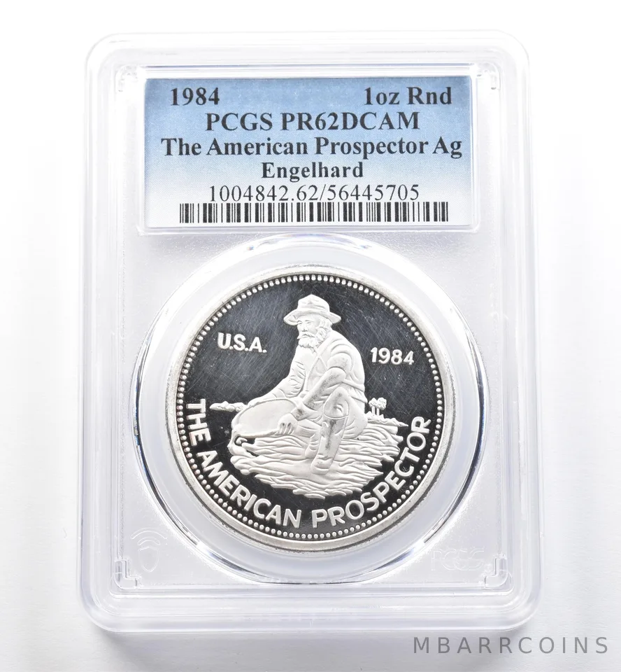 1984 Engelhard Prospector 1 Oz Silver Round PR62 DCAM PCGS PROOF *0318