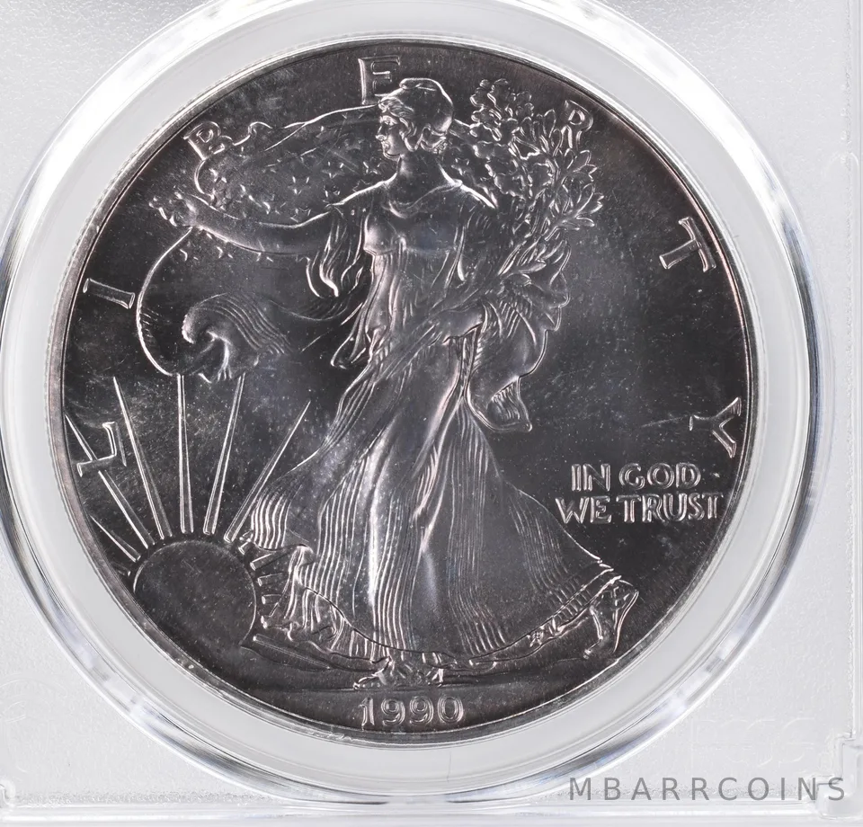 1990 American Silver Eagle MS68 PCGS Beautiful Tone *1150