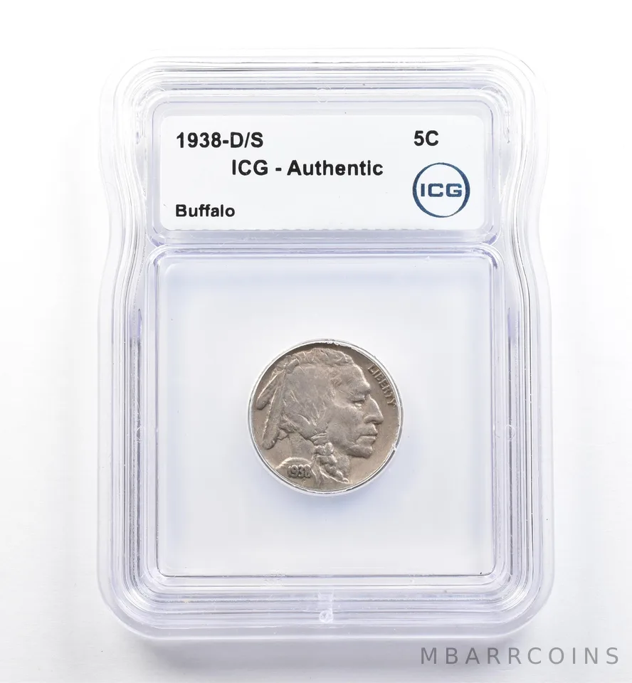 1938-D/S Indian Head Buffalo Nickel Authentic ICG *9968