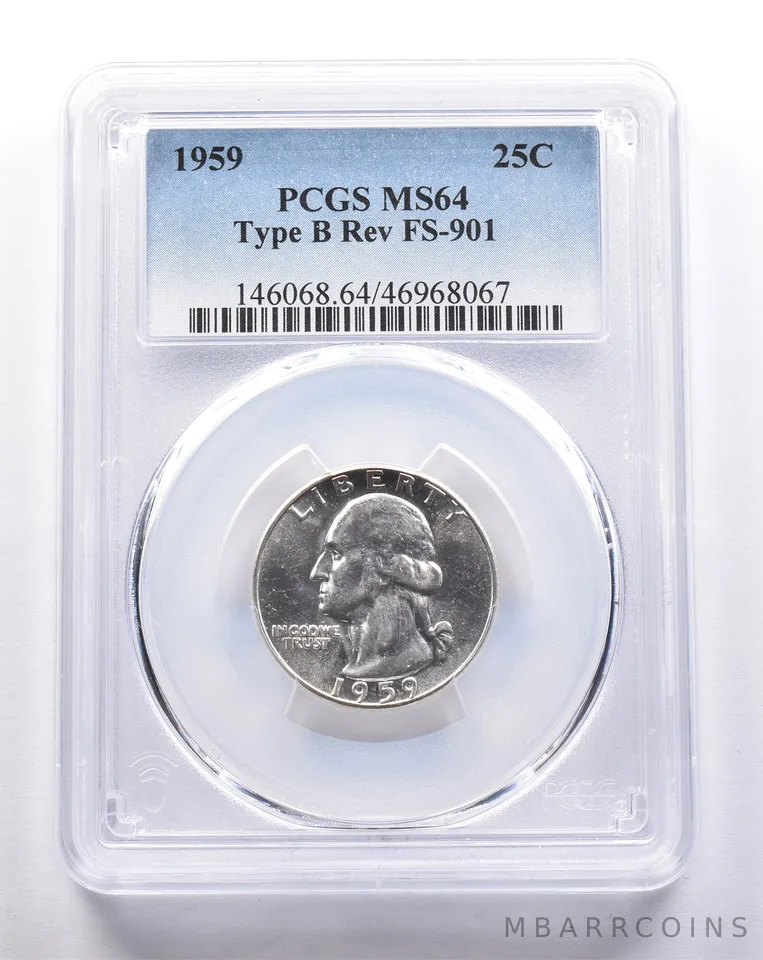 MS64 1959 Washington Quarter Type B REV FS-901 PCGS *3346