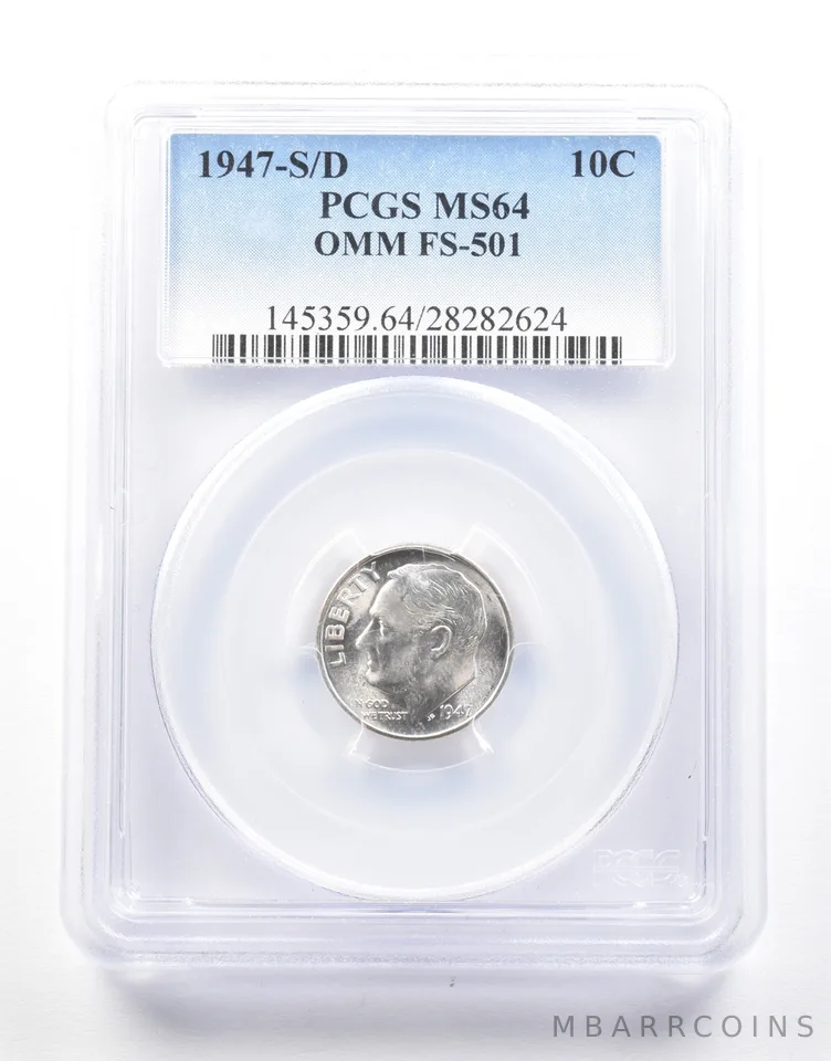 1947-S/D Roosevelt Dime OMM FS-501 MS64 PCGS *2144