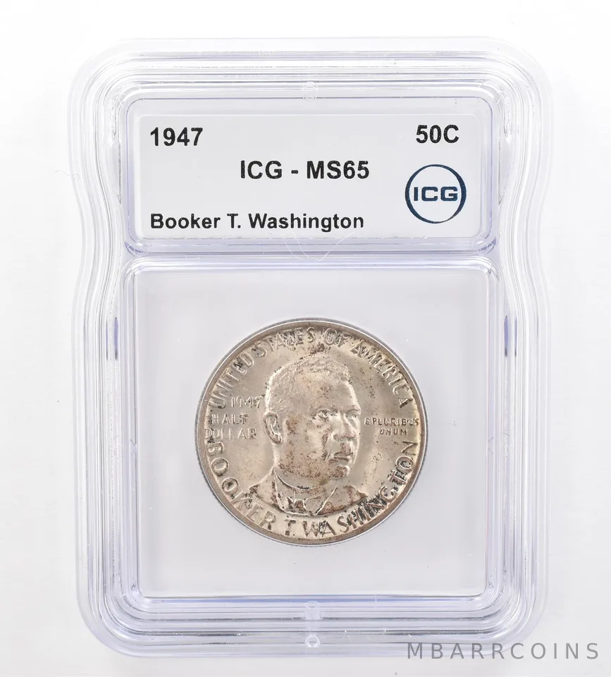 1947 Booker T Washington Commemorative Half Dollar MS65 ICG Beautiful Tone *7310