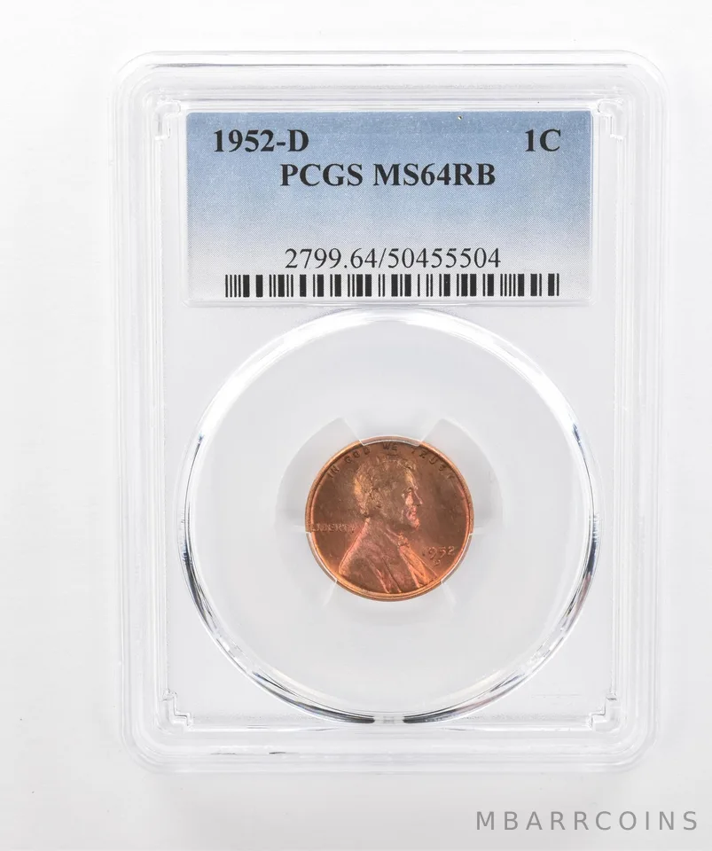 1952-D Lincoln Wheat Cent MS64 RB PCGS Beautiful Tone *3016