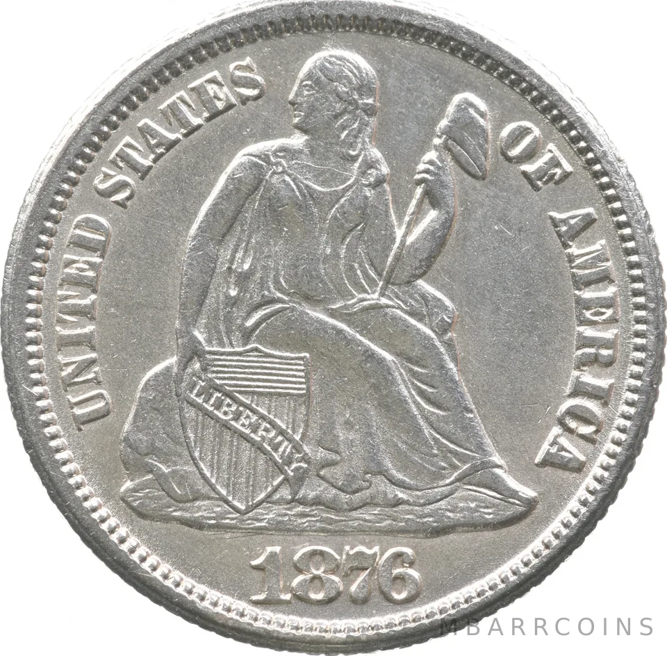 1876-CC Seated Liberty Dime a4336