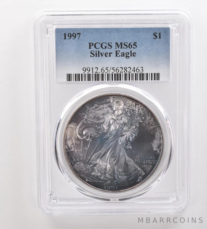 1997 American Silver Eagle MS65 PCGS Beautiful Tone *3229