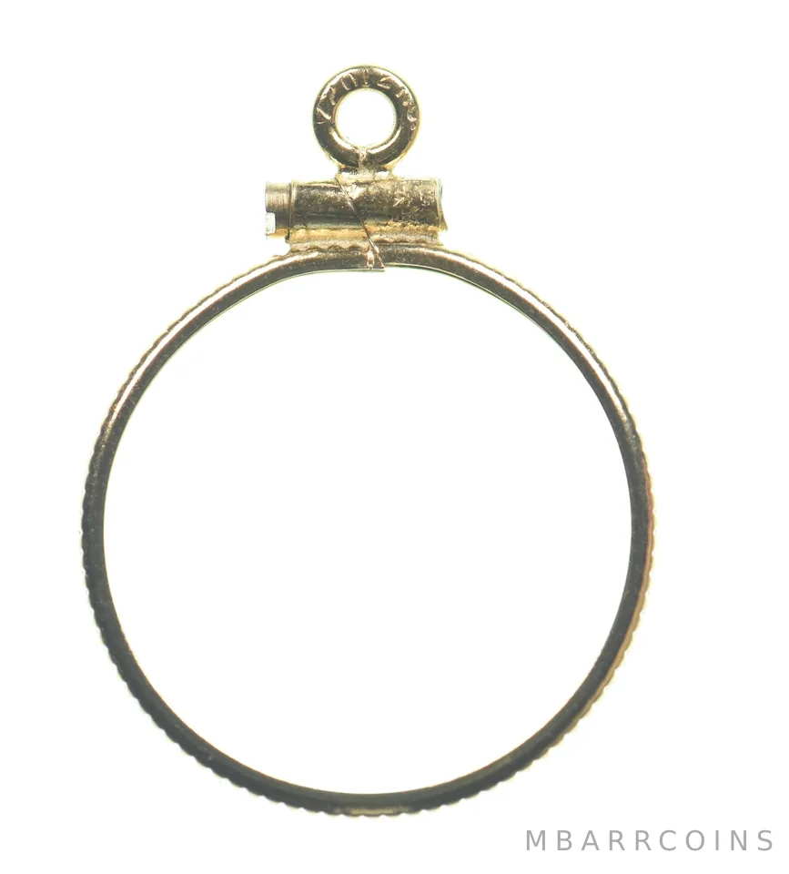 12k 0.6 Gram Gold Filled 15.5mm Coin Bezel Pendant Frame Edge *4907