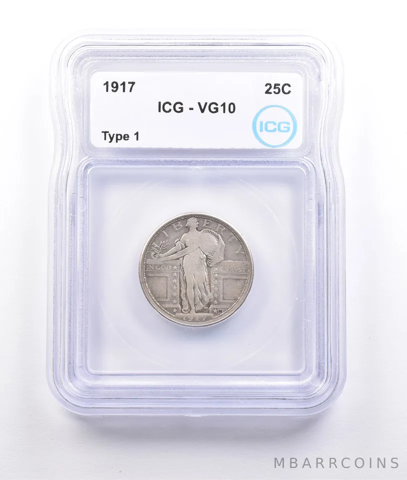 1917 Standing Liberty Quarter Type 1 VG10 ICG *6953