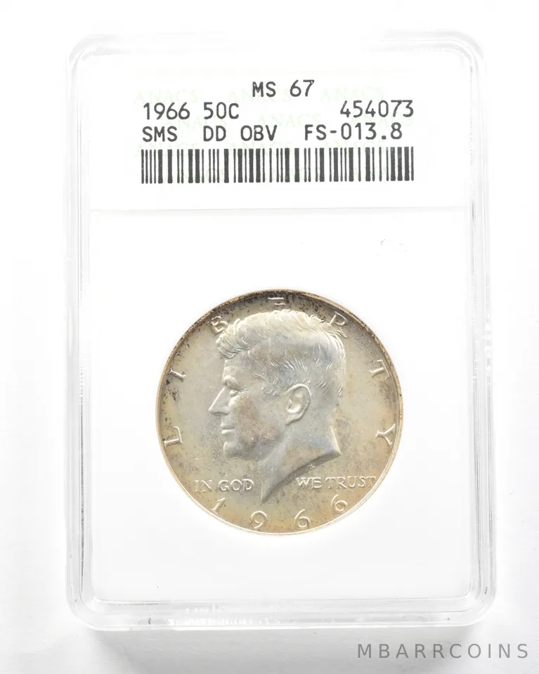 1966 Kennedy Half Dollar SMS DDO FS-013.8 MS67 ANACS *2094