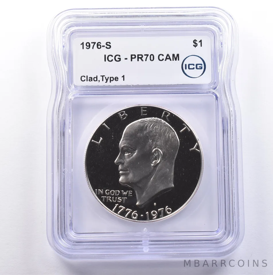 1976-S Eisenhower $1 Type CLAD PR70 CAM ICG *9116