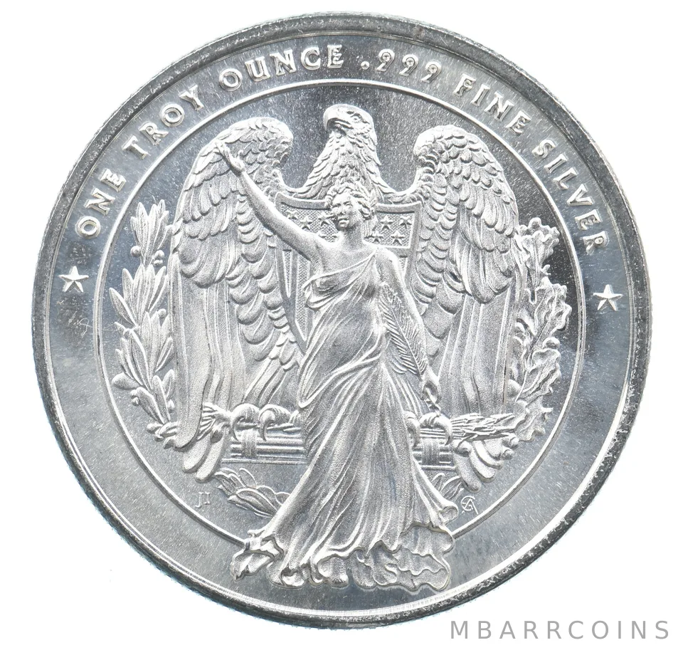 VINTAGE Art Bar/Round US Strategic Stockpile 1 Oz. .999 Silver 1 T Oz *215