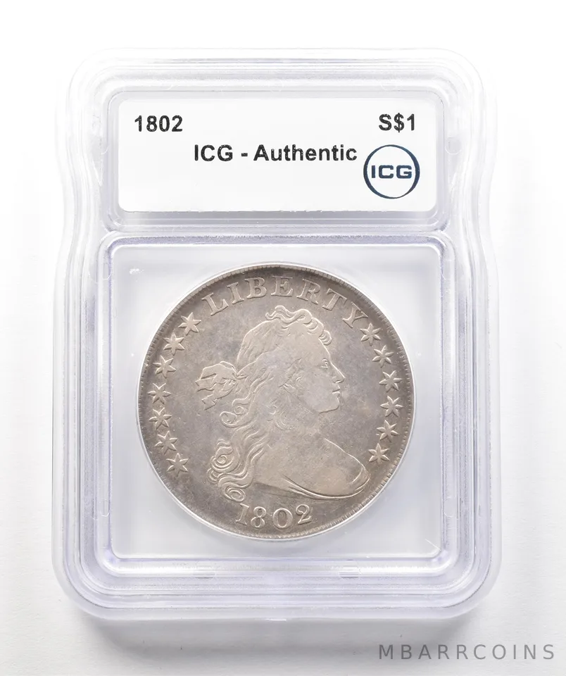 1802 Draped Bust Silver Dollar Authentic ICG *4326