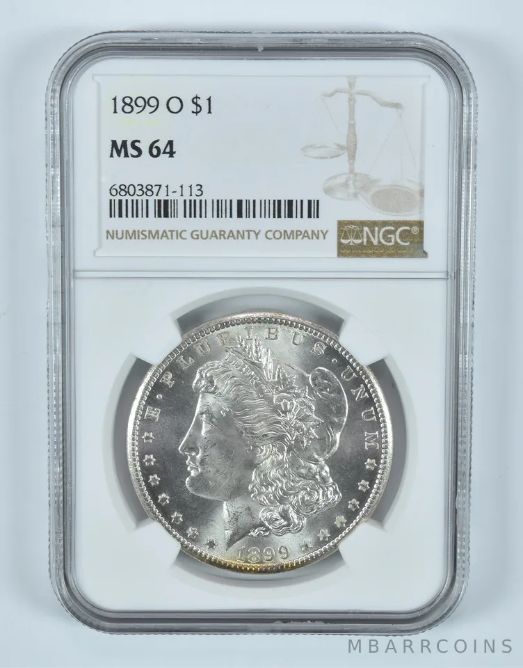 1899-O Morgan Silver Dollar MS64 NGC Brown Label