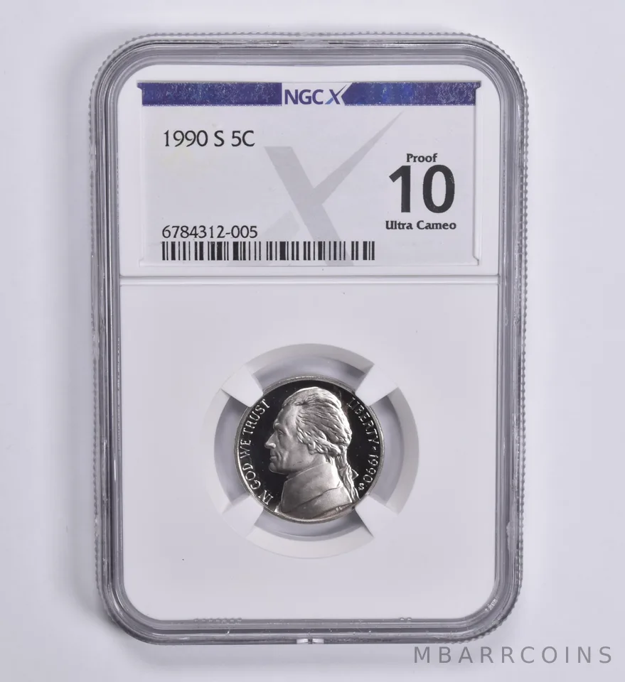 1990-S Jefferson Nickel Proof 10 UCAM NGC X NGCX