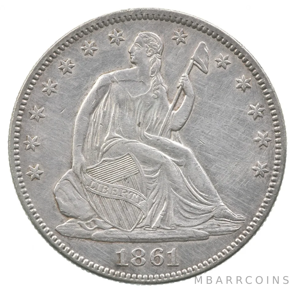 1861 Seated Liberty Half Dollar *6205