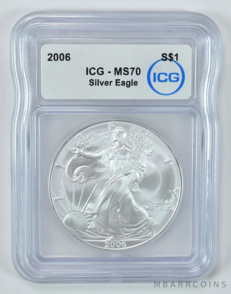 2006 American Silver Eagle MS70 ICG