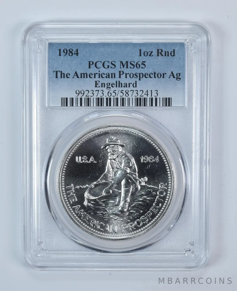 1984 Engelhard Prospector 1 Oz Silver Round MS65 PCGS