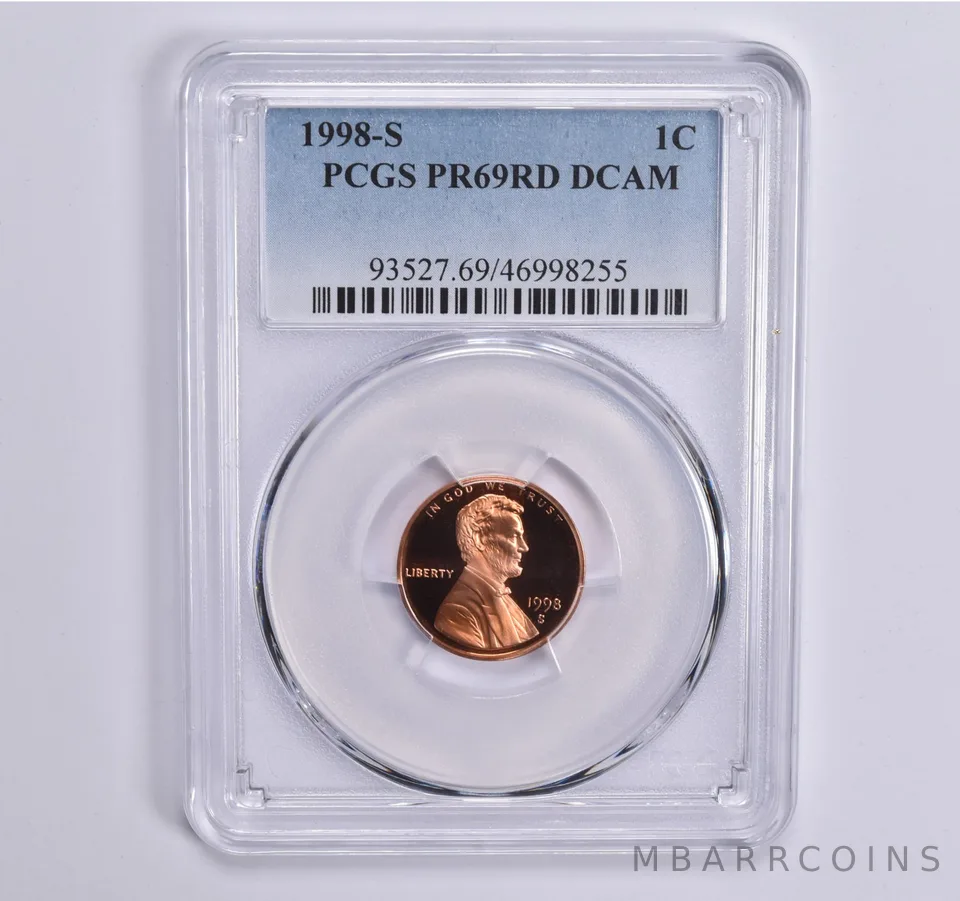 1998-S Lincoln Memorial Cent PR69 RD PCGS Blue Lbl