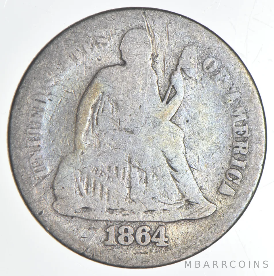 1864-S Seated Liberty Dime a7412