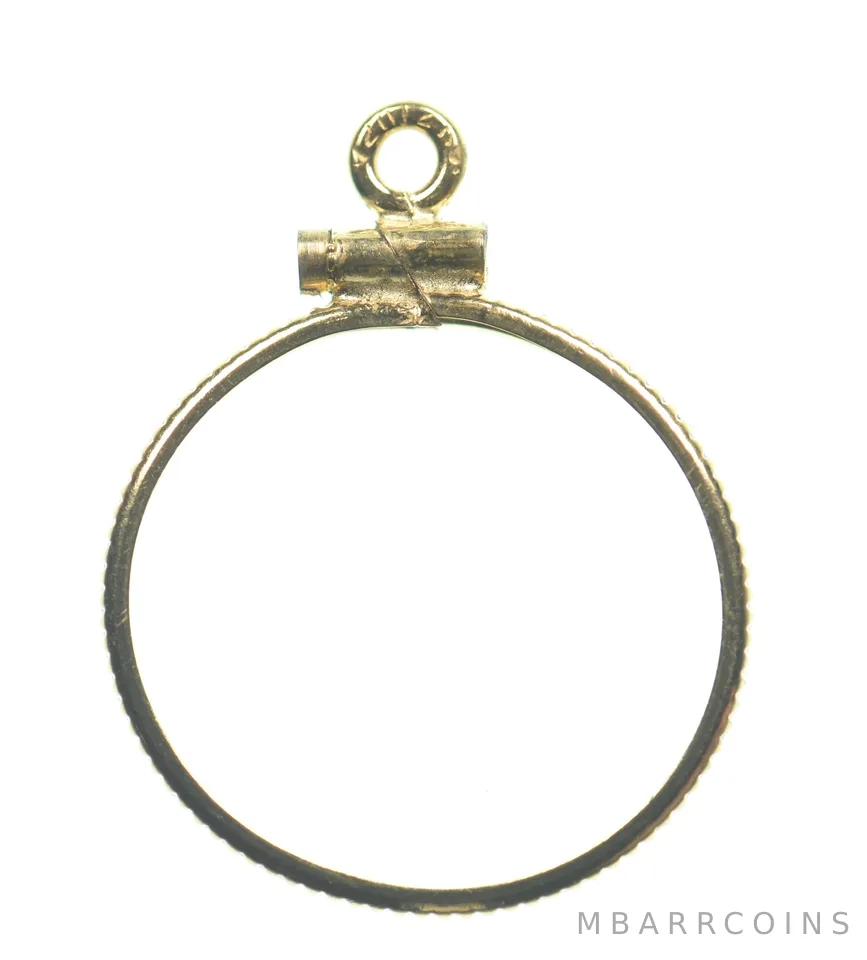 12k 0.6 Gram Gold Filled 15.5mm Coin Bezel Pendant Frame Edge *4942
