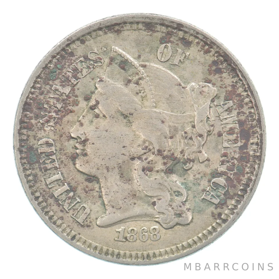 1868 Three Cent Nickel Beautiful Tone *0331