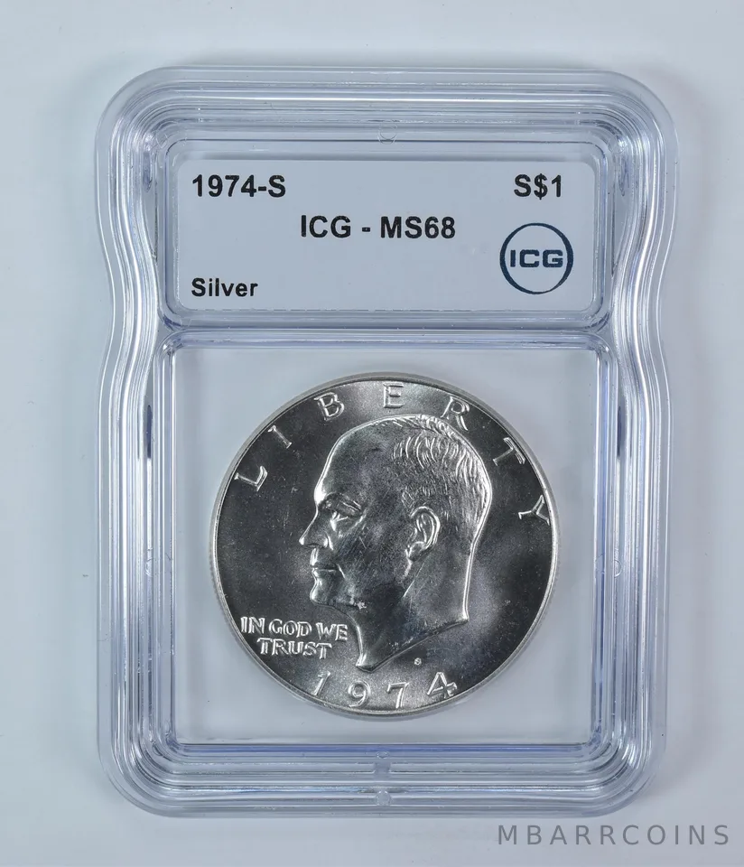1974-S Eisenhower $1 Silver MS68 ICG