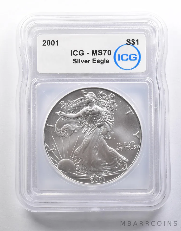 2001 American Silver Eagle MS70 ICG *6550