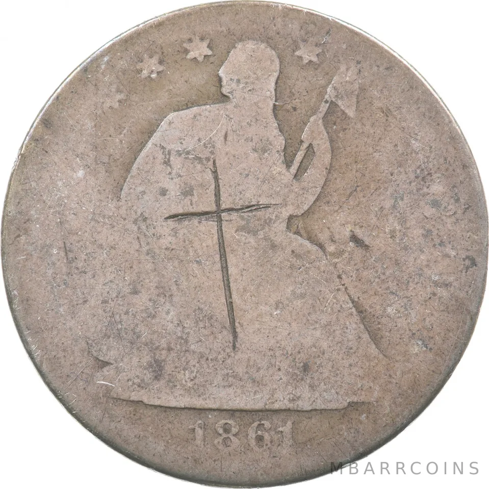 1861-S Seated Liberty Half Dollar WHZ Countermark a5549