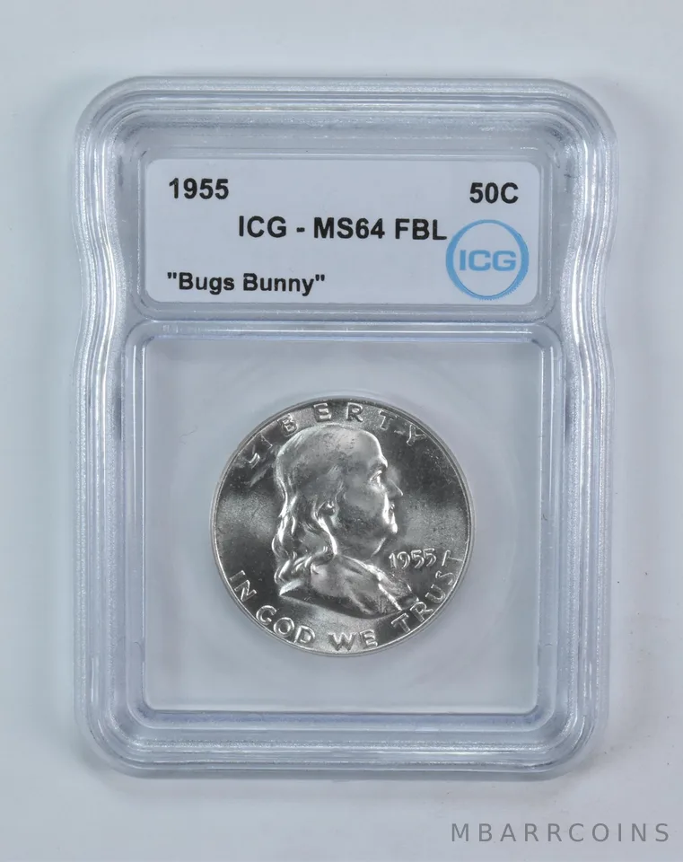 1955 Franklin Half Dollar Bugs Bunny MS64 FBL ICG