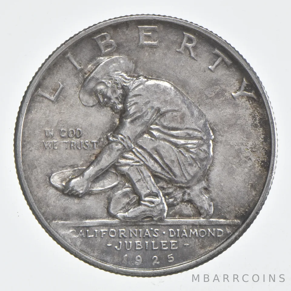 1925 California Diamond Jubilee Commem Silver Half Dollar Beautiful Tone *0492