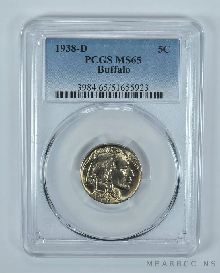 1938-D Indian Head Buffalo Nickel MS65 PCGS Blue Label