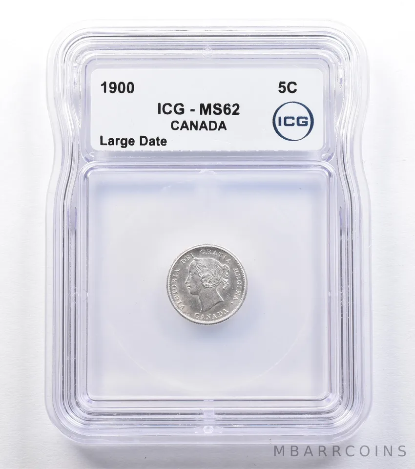 1900 Canada 5 Cents Large Date MS62 ICG *1815