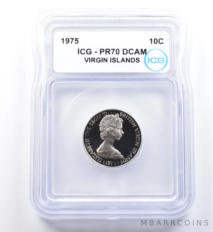 1975 Virgin Islands 10 Cents PR70 DCAM ICG a1159
