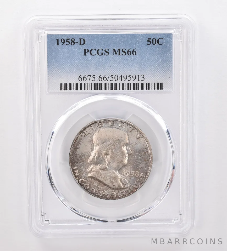 1958-D Franklin Half Dollar MS66 PCGS Beautiful Tone *9974