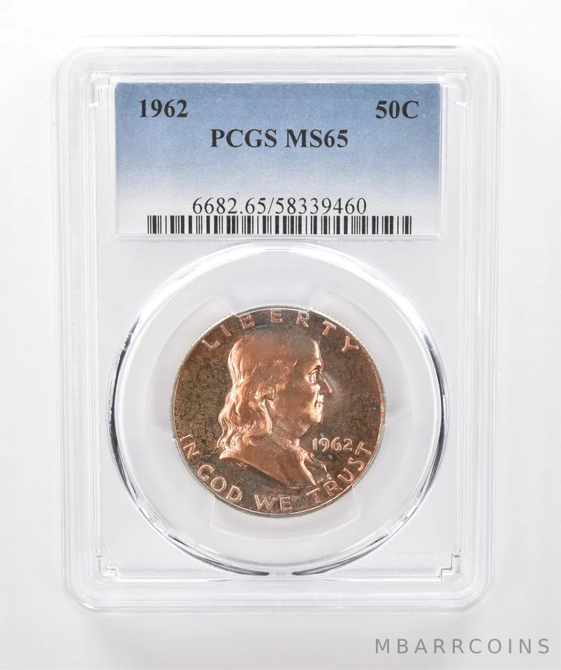1962 Franklin Half Dollar MS65 PCGS Beautiful Tone *1929